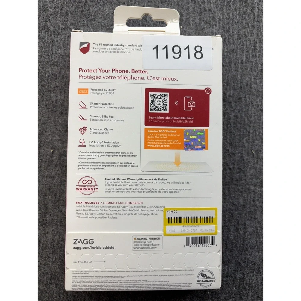 ZAGG Invisible Shield Fusion Screen Protector for Samsung Galaxy S22 - CLEAR